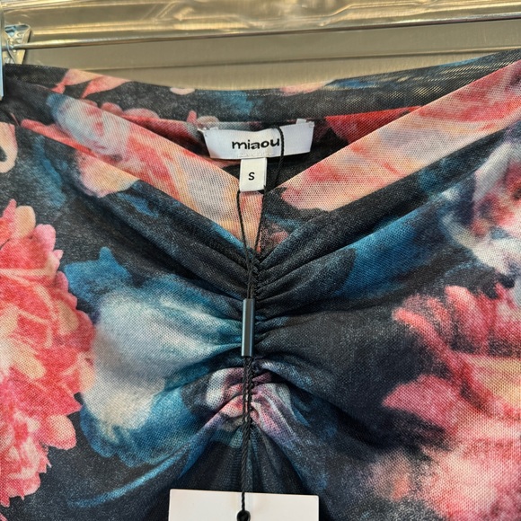 NWT Miaou Preston Skirt in Decades Rose Midi with Slit Floral - Picture 4 of 12